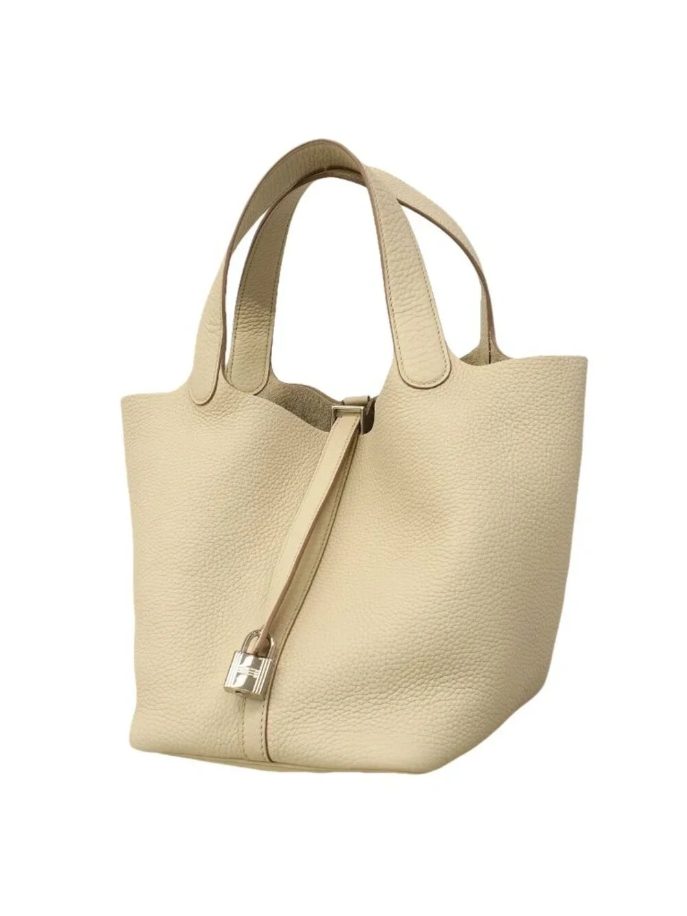 Hermes Handbag Picotin Lock MM Taurillon Clemence Cles Silver